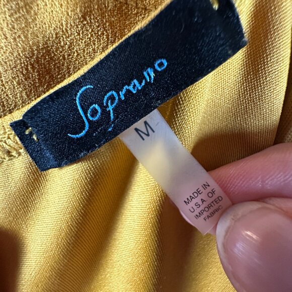 Soprano womens SZ M Yellow Scalloped Hem Spaghetti Strap Mini Dress feminine - Picture 4 of 12